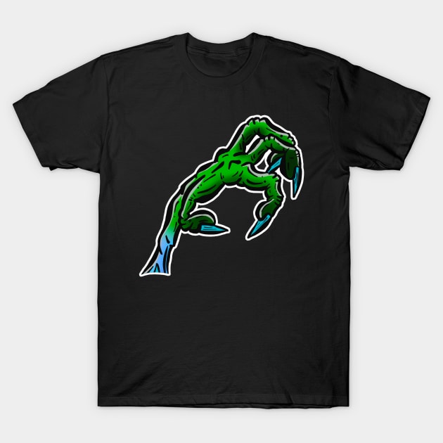 Zombie Fingers From the Grave - Gruesome Green T-Shirt by Squeeb Creative